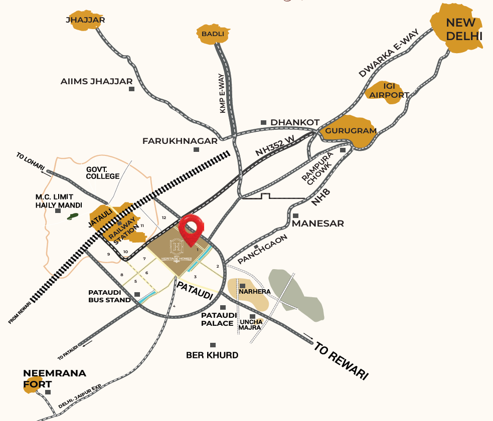 Location Map for Deen Dayal Affordable Plots